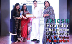 JNICSR Founder Chairperson Felicitated by Life Of Vision Foundation
