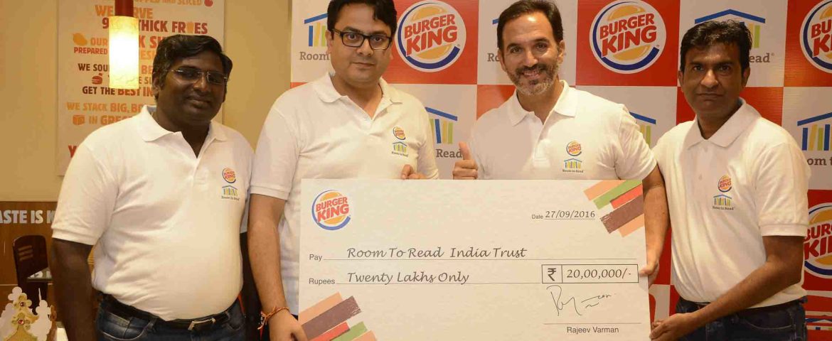 Burger King India partners with Room to Read India for Girl Education Program Impacts several hundreds of girls enrolled in the Girl Education Program across India