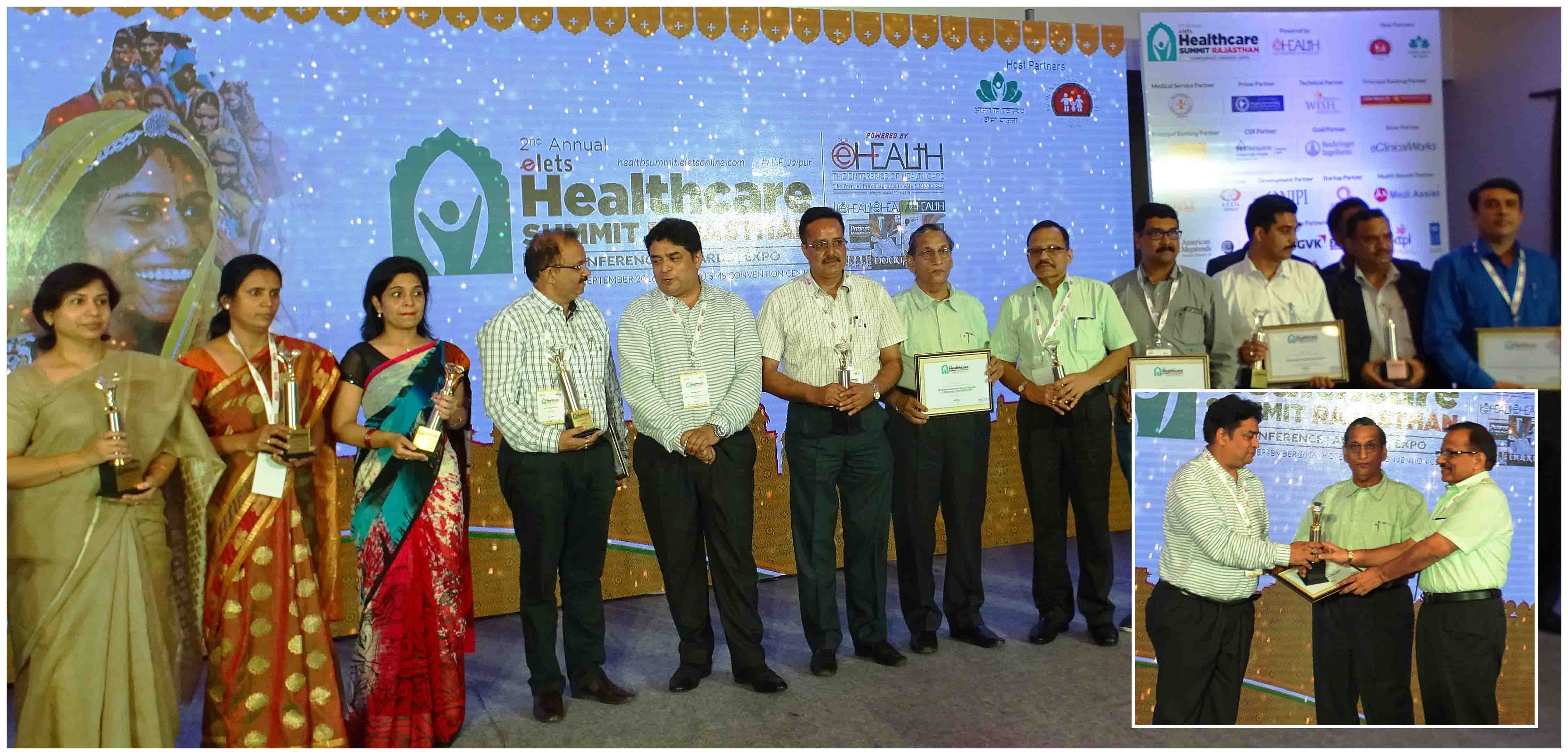 Bhagwan Mahaveer Cancer Hospital and Research Centre awarded – Best Healthcare Trust Provider – Elets 2nd Annual Healthcare Summit 2016