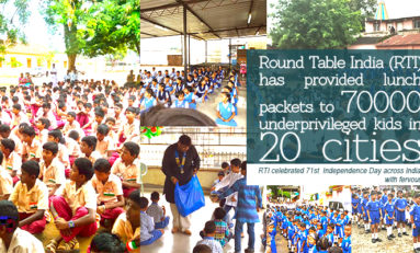 Round Table India (RTI) has provided lunch packets to 70000 underprivileged kids in 20 cities