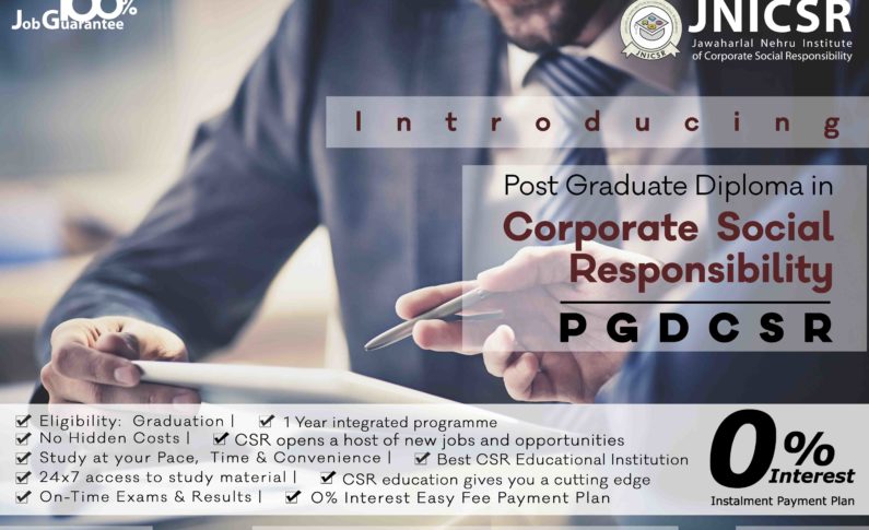 India's first PG Diploma in CSR by JNICSR